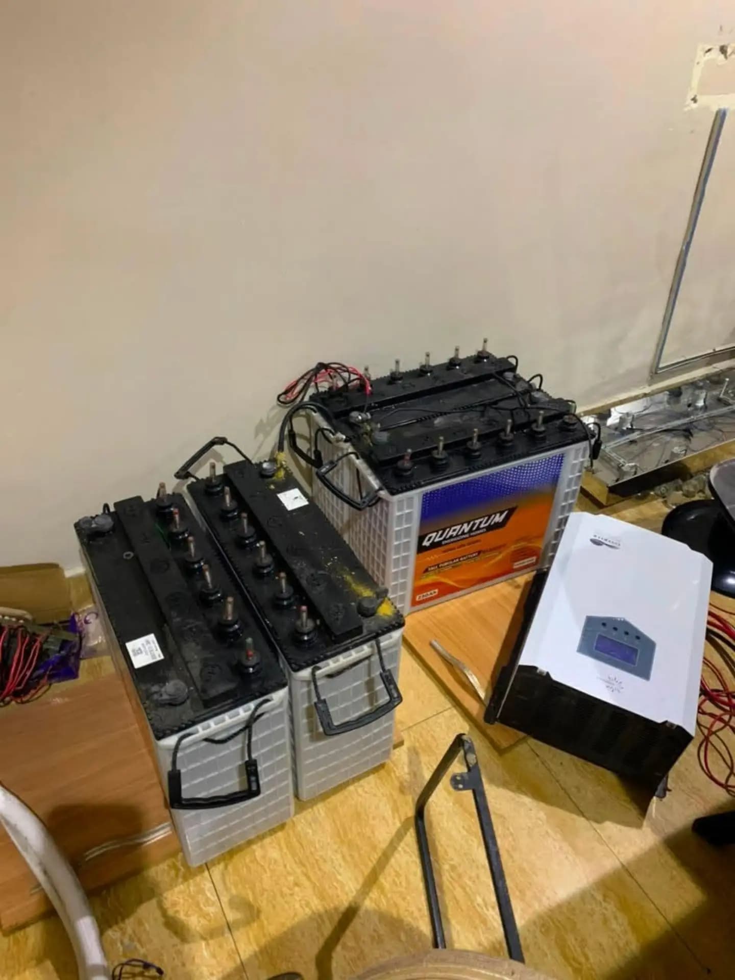 Used Quantum 5kva Inverter, Four 220ah Tubular Batteries and 300w Solar Panels