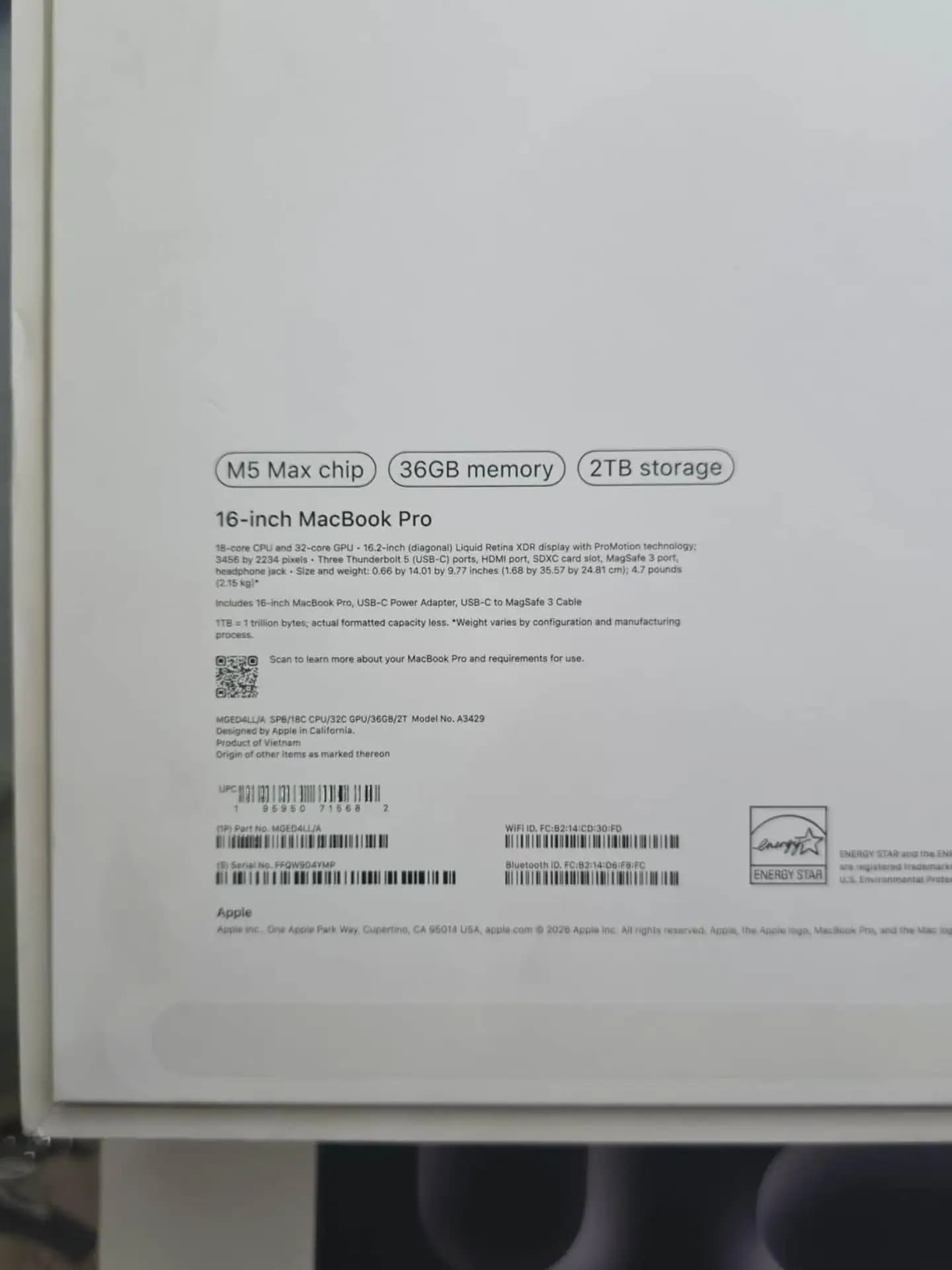 Brand New Macbook Pro M5 Max 16” 36/2TB (Mdm Bypassed)