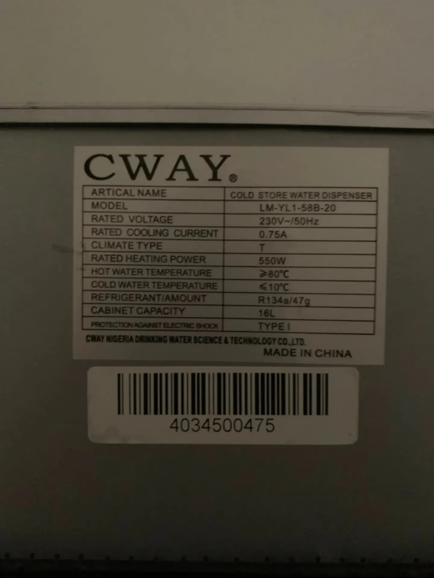 Used Cway Water Dispenser