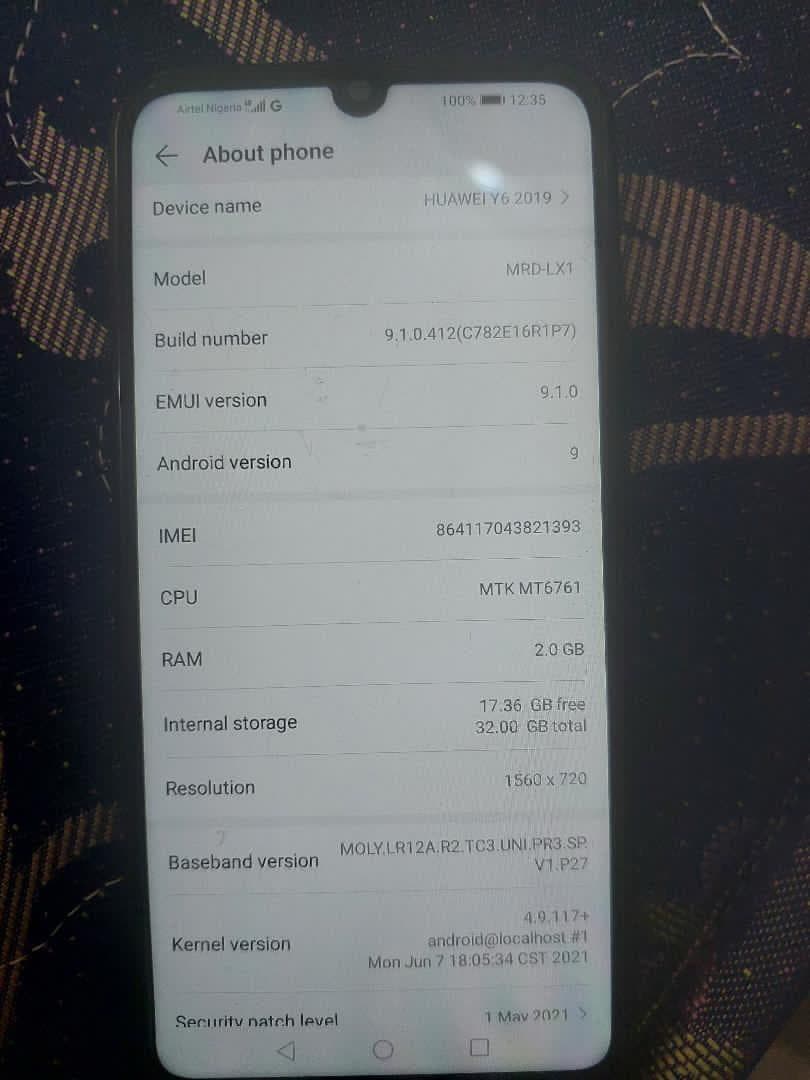 Neatly Used Huawei Y6 32gb