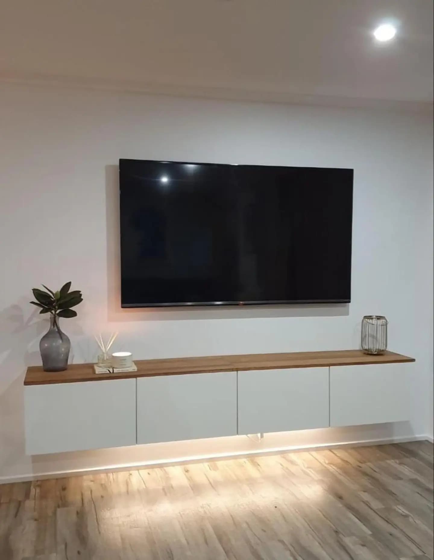 New 8ft Floating Console - Brown and Off White