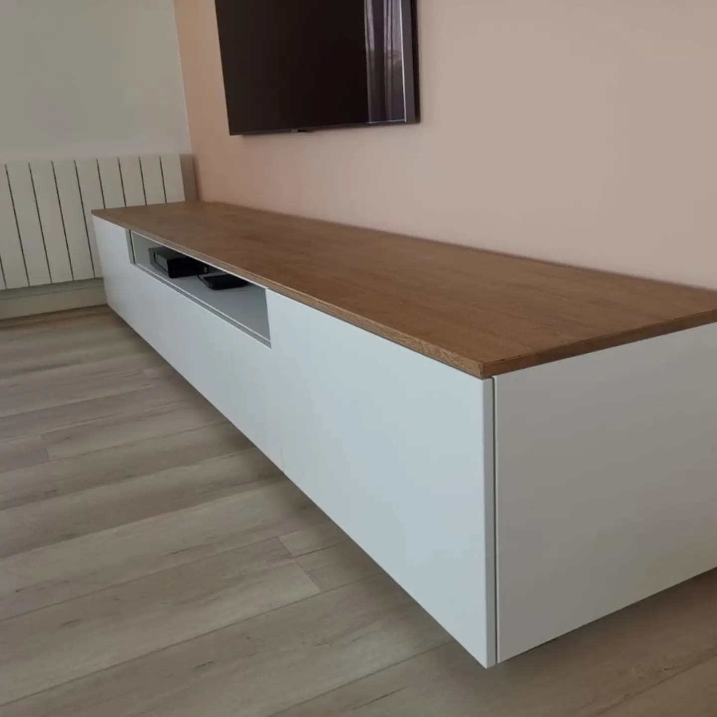 New HDF Brown and Off White Console