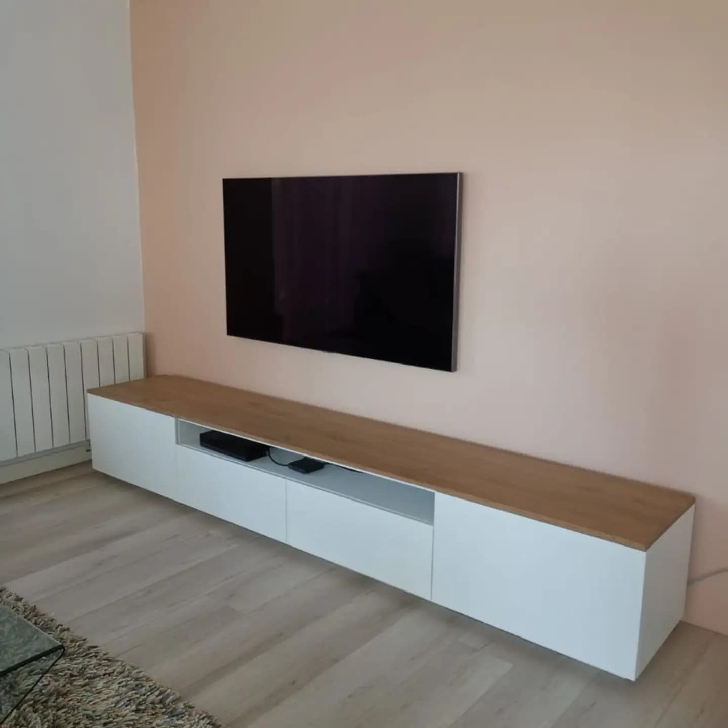 New HDF Brown and Off White Console