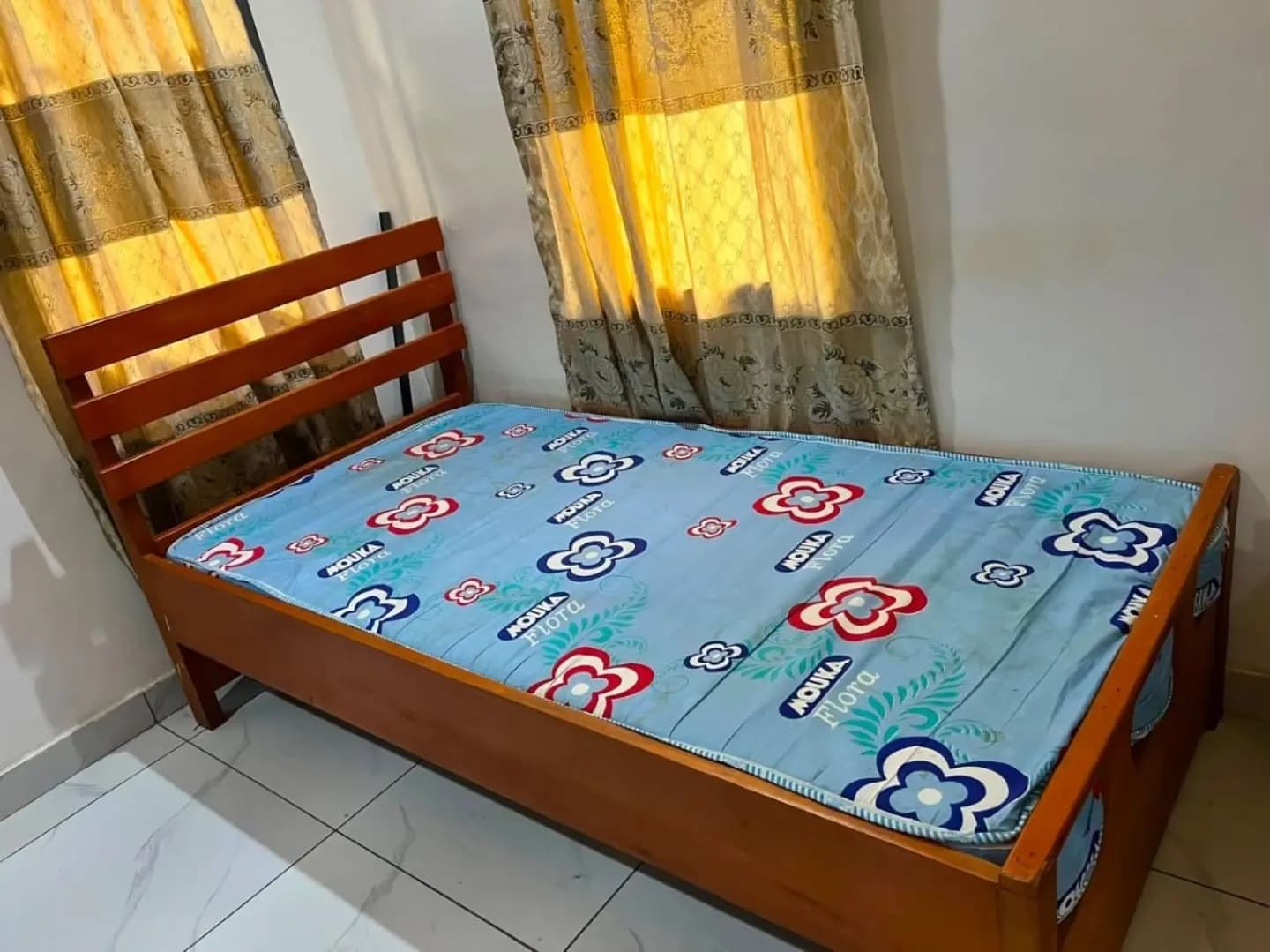 Neatly Used 3x6 Mattress and Bed Frame