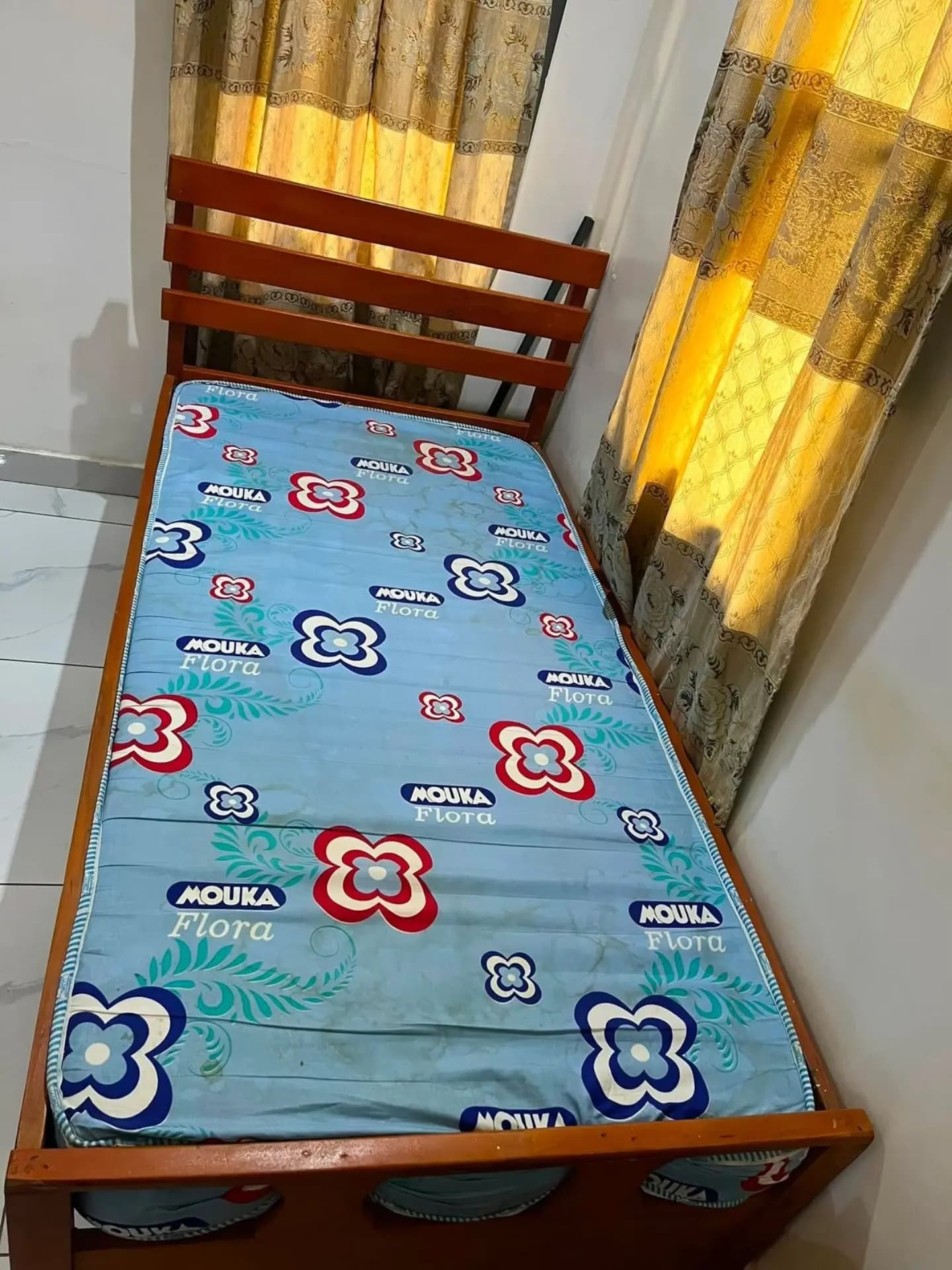 Neatly Used 3x6 Mattress and Bed Frame